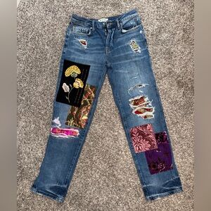 We The Free Multicolor Patchwork Boyfriend Jeans